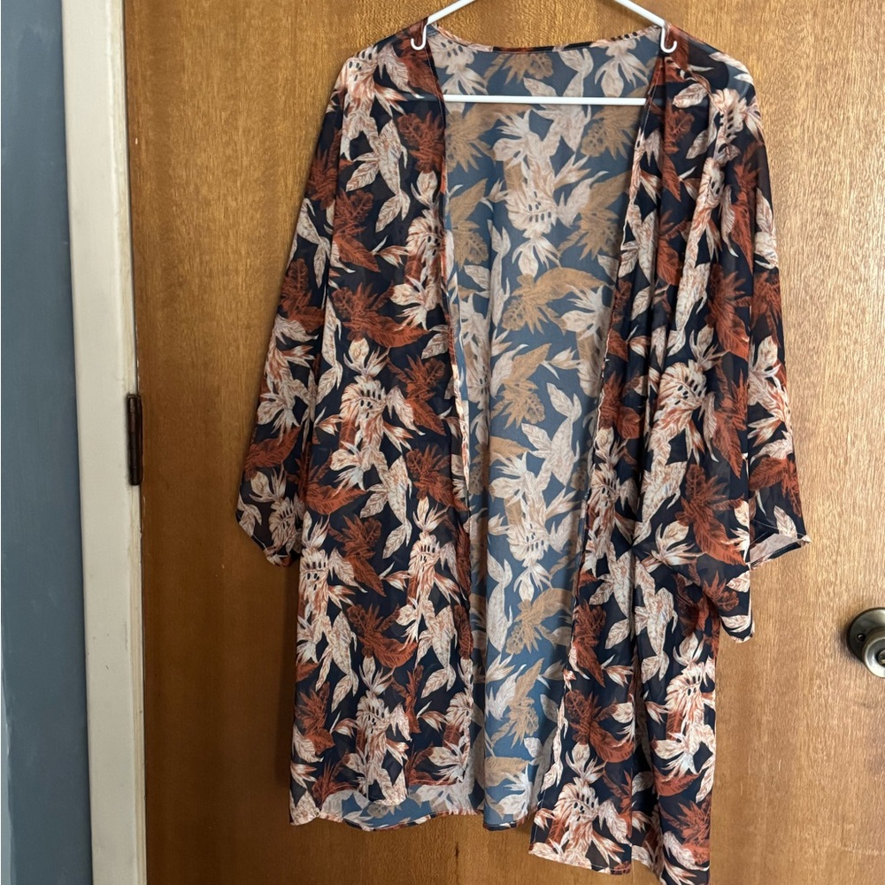 Maurices Floral Kimono 3/4 Sleeve